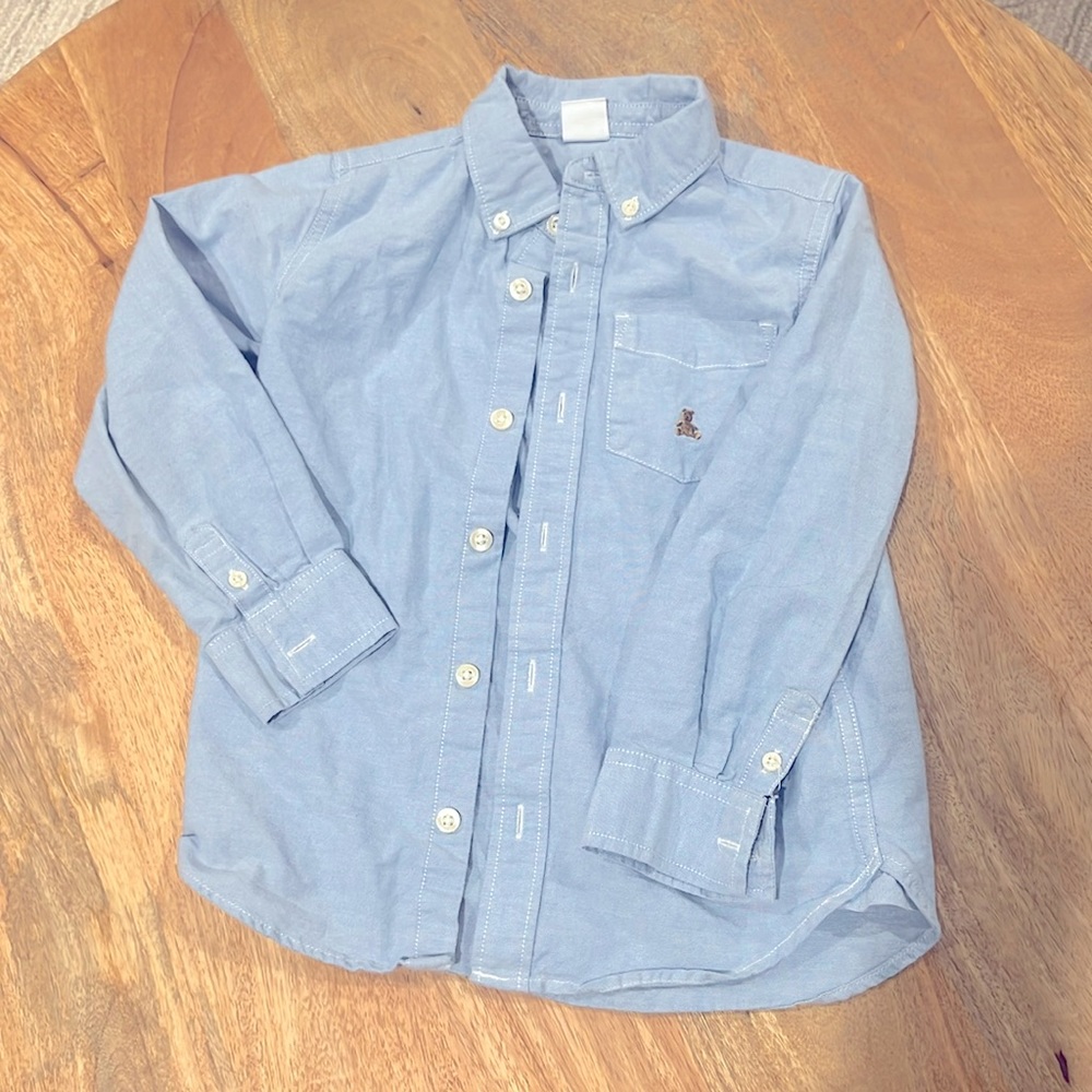 EUC Baby Gap Chambray button down long sleeve shirt size 5 toddler